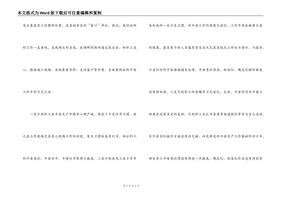 电力局一把手蹲点调研报告_第2页