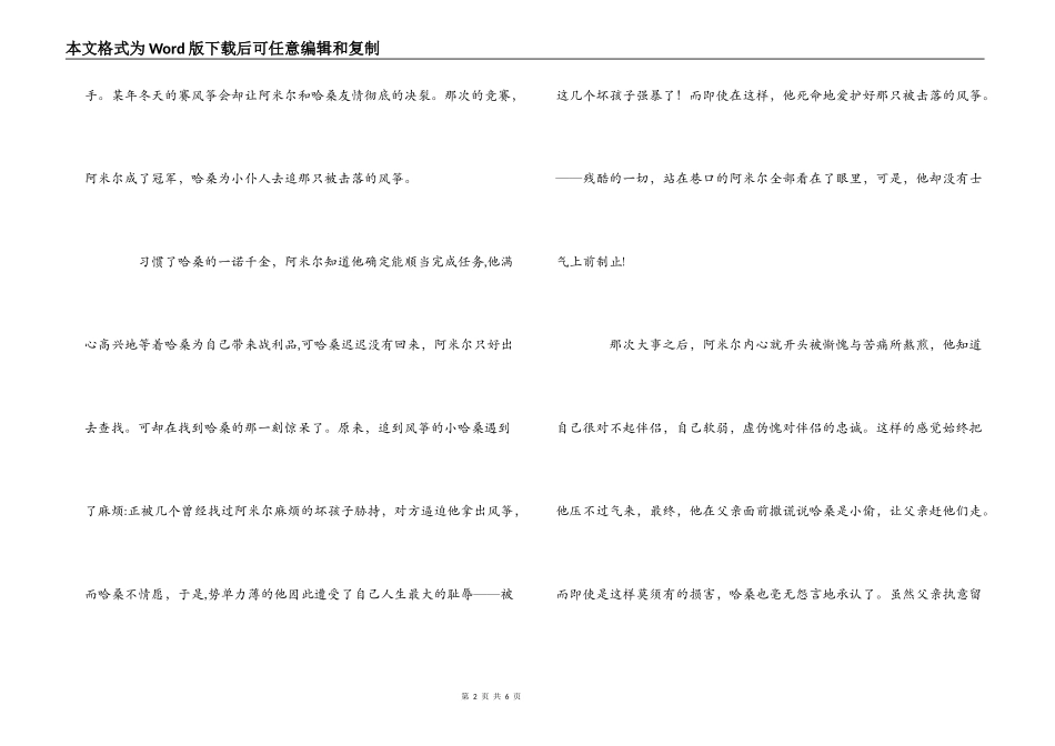《追风筝的人》读后感_第2页