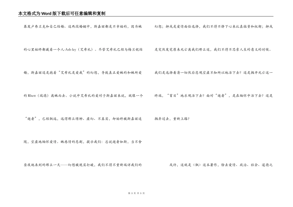 飘的读后感　Tomorrowisanotherday_第3页