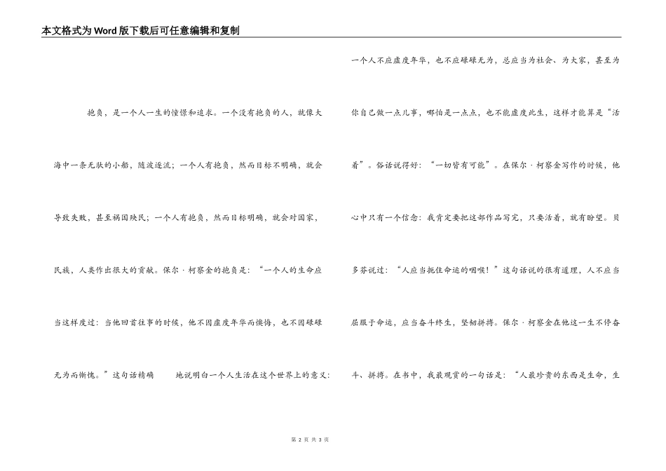 《钢铁是怎样炼成的》读后感800字_第2页