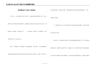 在安委会扩大会议上的讲话