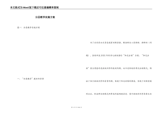 分层教学实施方案
