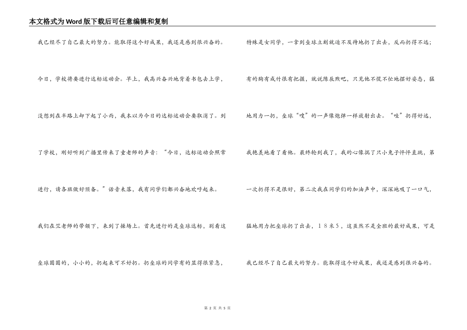 作文 达标运动会_第2页