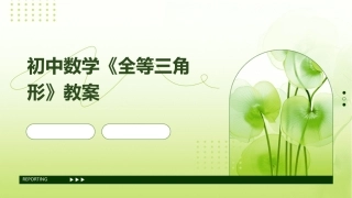 初中数学《全等三角形》教案