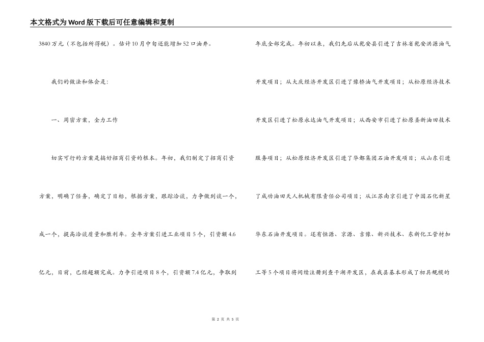 招商引资工作经验材料_第2页