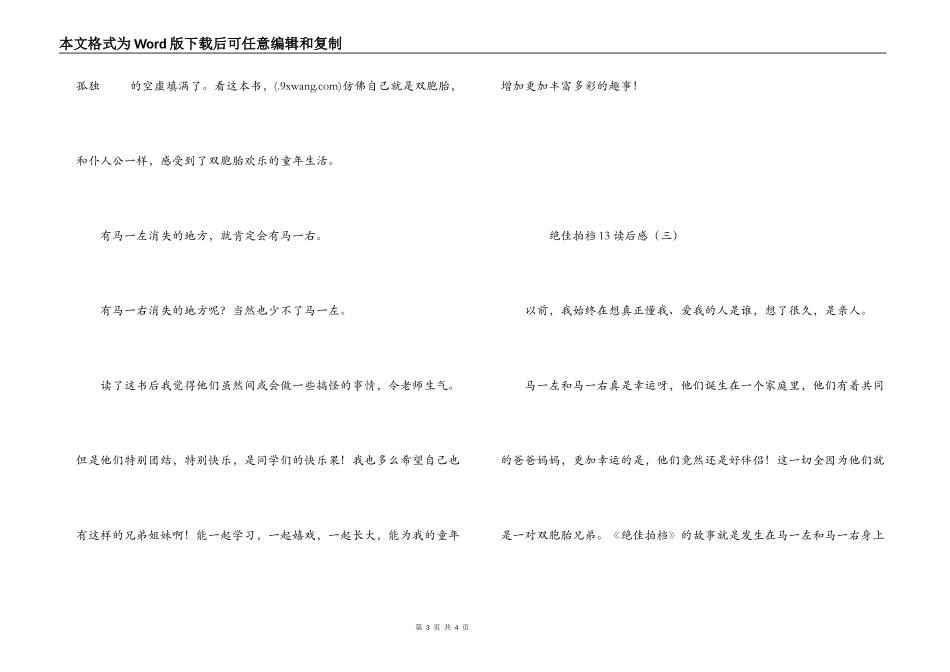 绝佳拍档13读后感_第3页