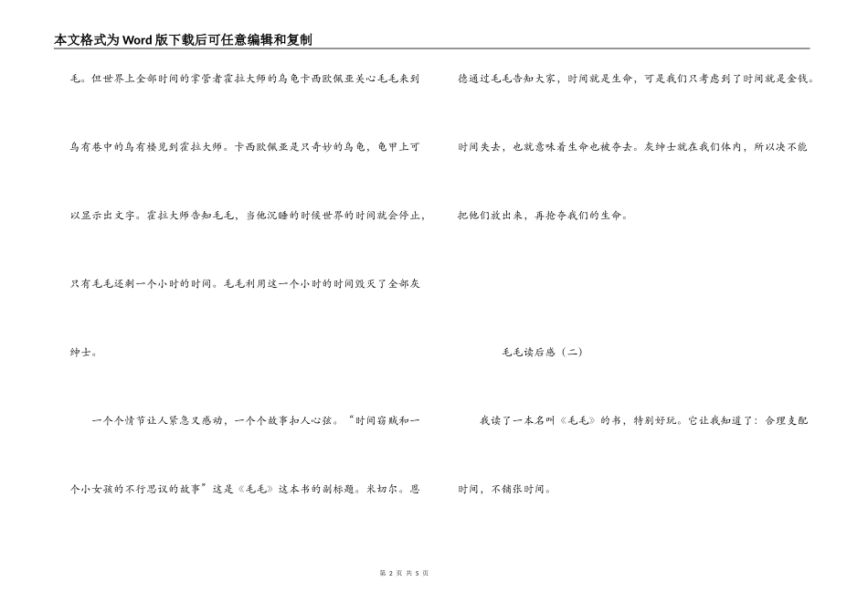 毛毛读后感_1_第2页