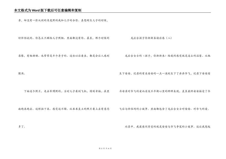 龙应台孩子你慢慢来读后感_第2页