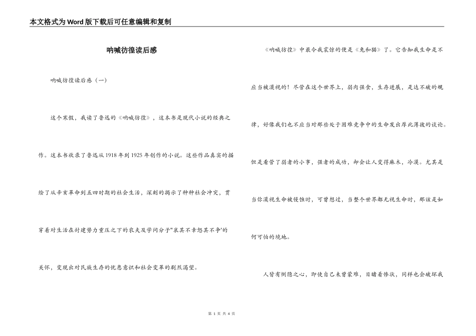 呐喊彷徨读后感_第1页