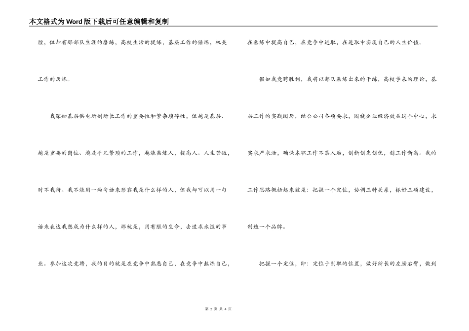 电力所副所长竞聘演讲稿_第2页