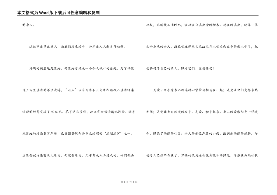 《老人与海鸥》读后感_第2页