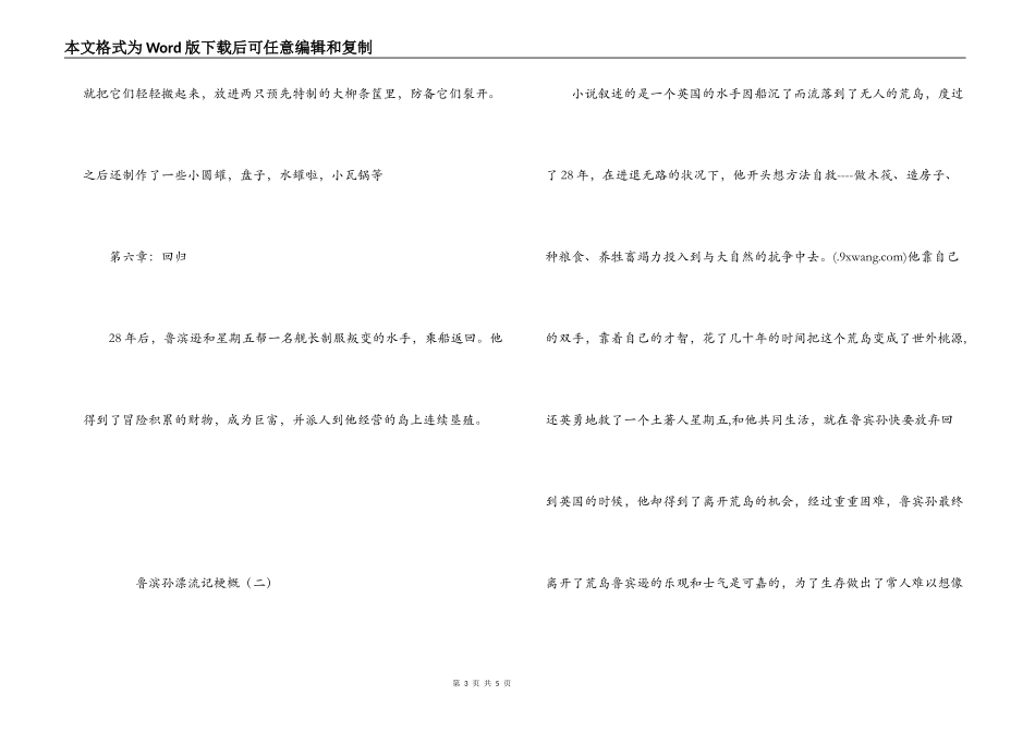 鲁滨孙漂流记梗概_第3页