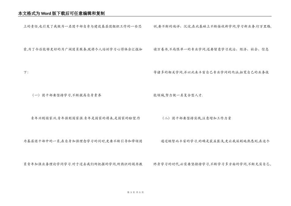基层团干部培训心得体会_第3页