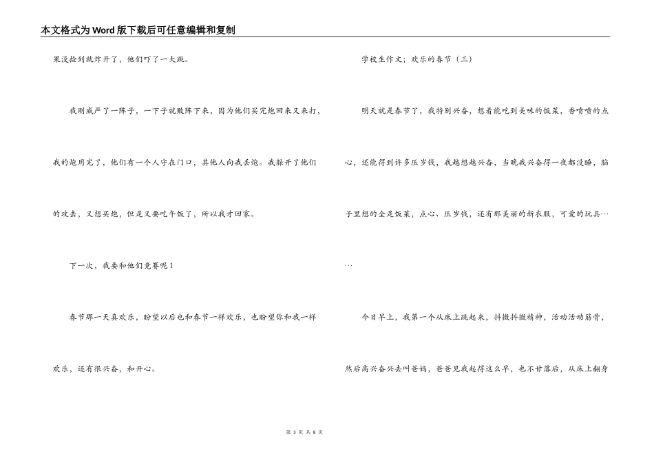 小学生作文；快乐的春节_第3页