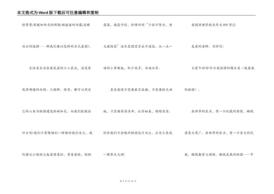 爱国演讲小学生作文800字5篇_第3页
