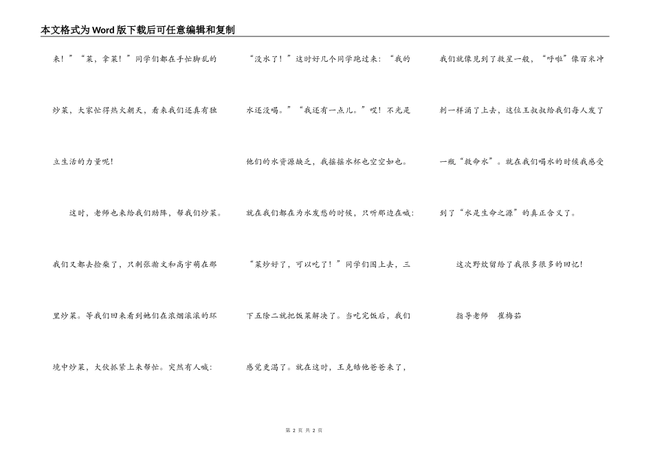 野炊中许多许多的回忆_第2页