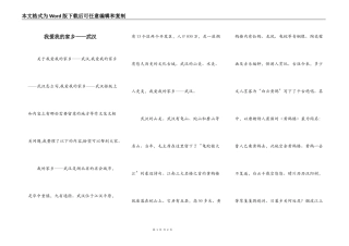 我爱我的家乡——武汉