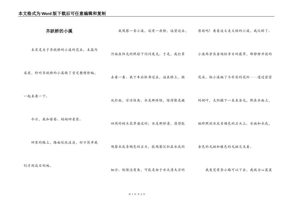 齐跃桥的小溪_第1页