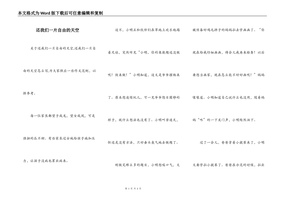 还我们一片自由的天空_第1页