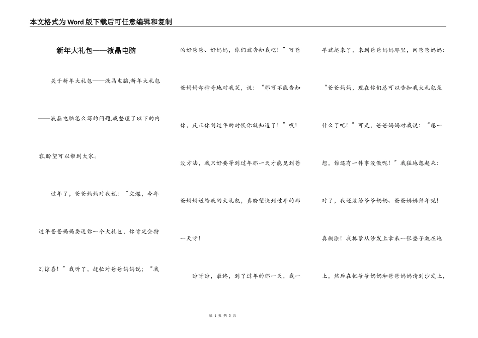 新年大礼包——液晶电脑_第1页