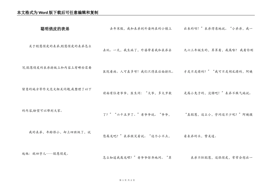 聪明俏皮的表弟_第1页