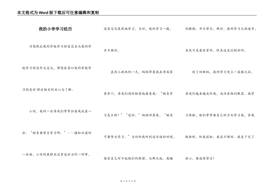 我的小学学习经历_第1页