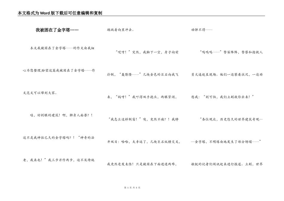 我被困在了金字塔……_第1页