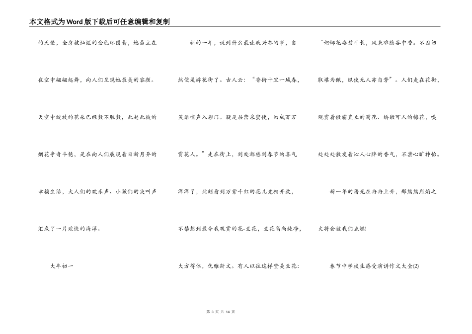 春节中小学生感受演讲作文5篇_第3页