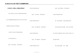 六安市天X职业X学校办学协议