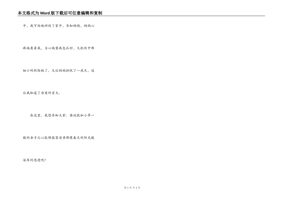伟大的母爱——读《游子吟》有感_第2页