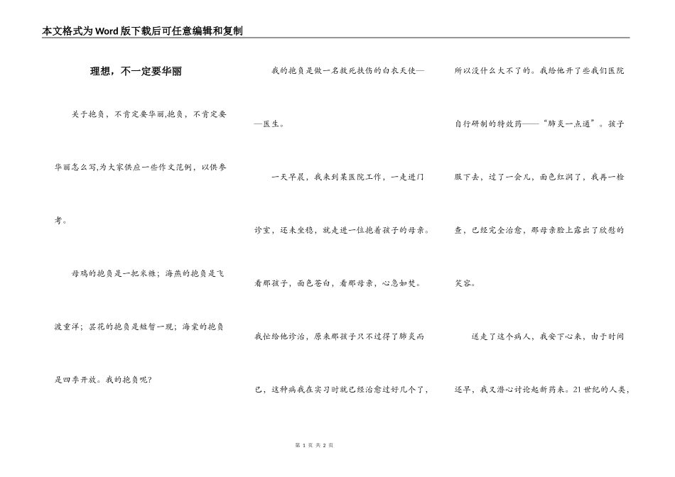理想，不一定要华丽_第1页