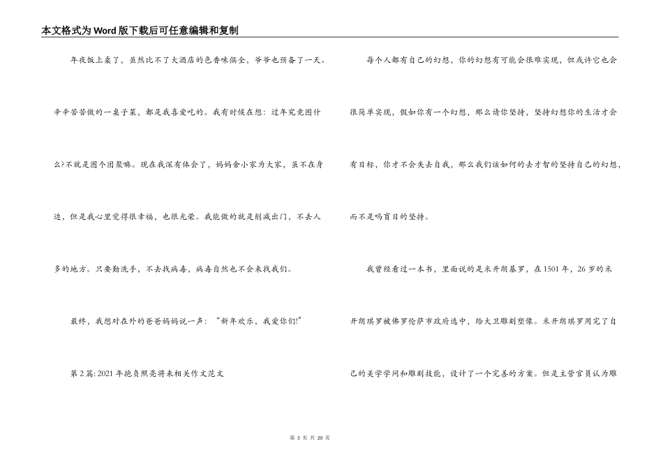 2021年理想照亮未来相关作文范文集合10篇_第3页