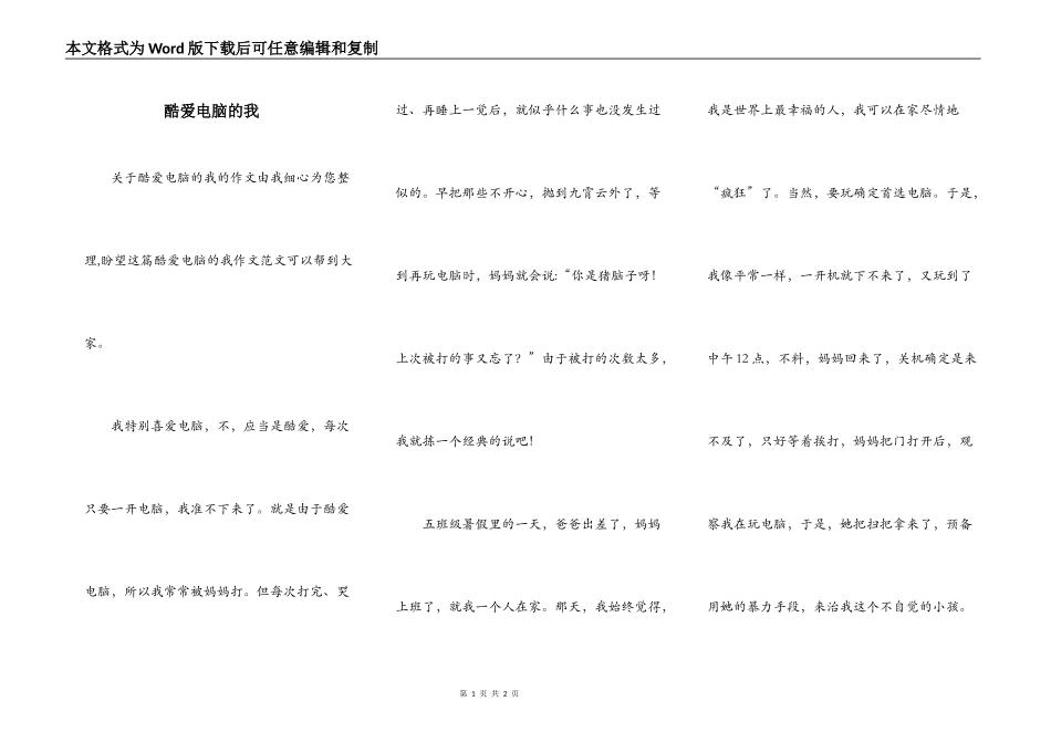 酷爱电脑的我_第1页