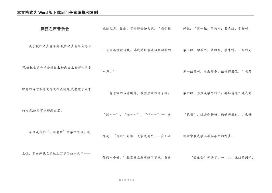 疯狂之声音乐会_第1页