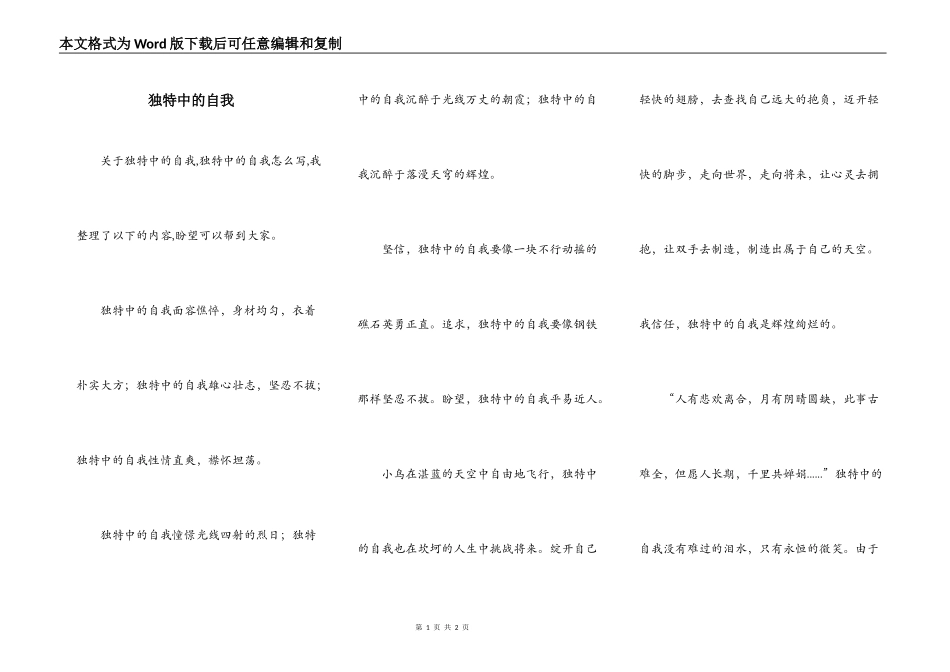 独特中的自我_第1页