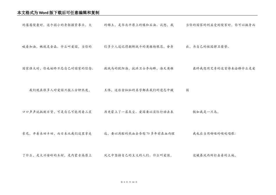 2022小学生爱国演讲稿5篇_第3页