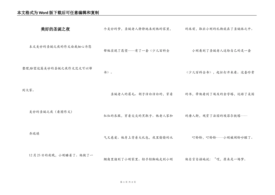 美好的圣诞之夜_第1页
