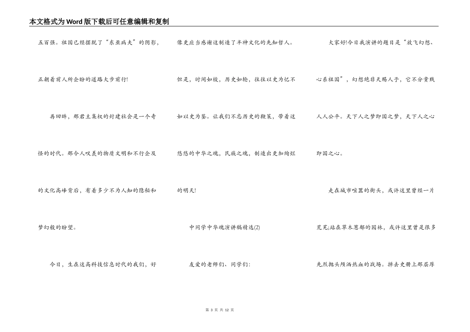 中学生中华魂演讲稿精选5篇_第3页