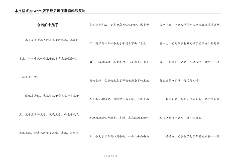 永远的小兔子_第1页
