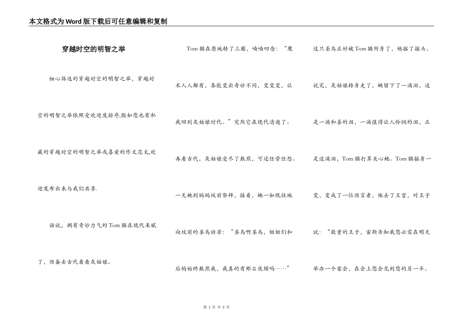 穿越时空的明智之举_第1页