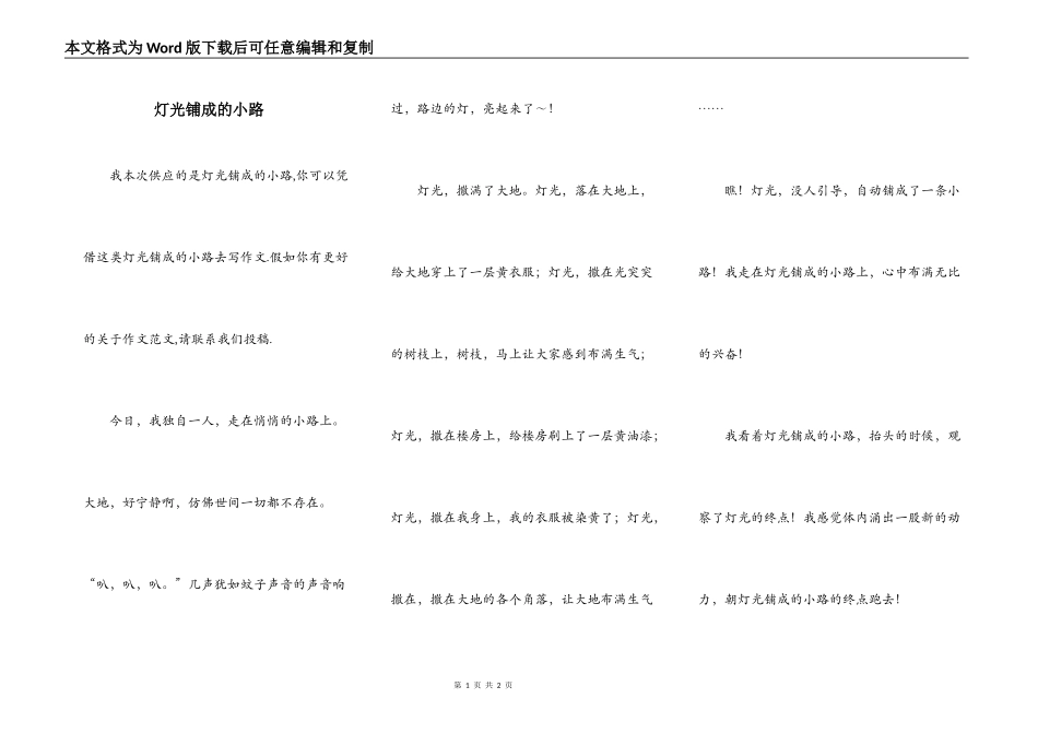 灯光铺成的小路_第1页