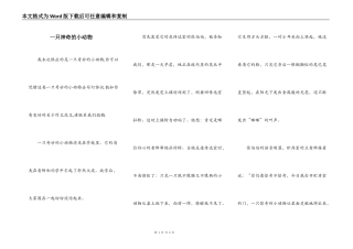 一只神奇的小动物