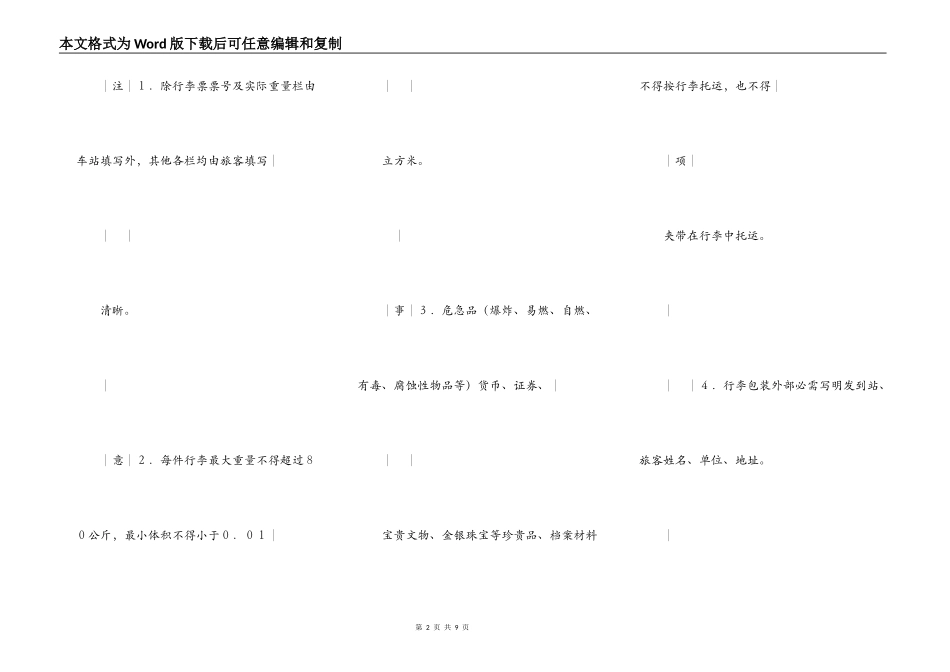 行李托运单(铁路)_第2页