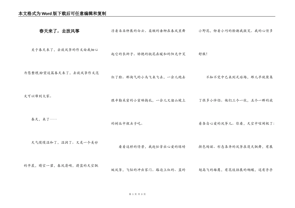 春天来了，去放风筝_第1页