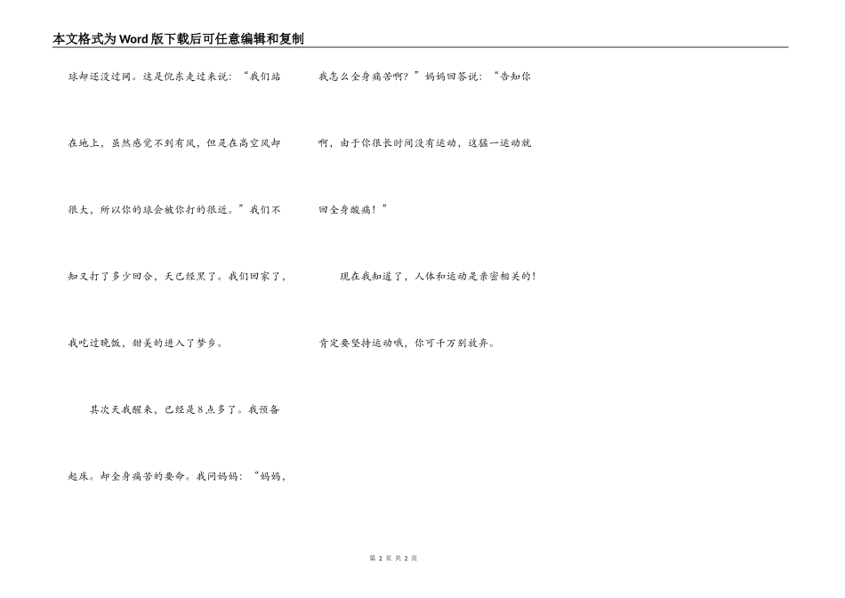 打羽毛球“后感”_第2页