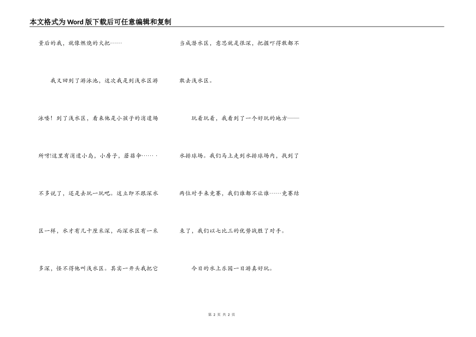 水上乐园一日游_第2页