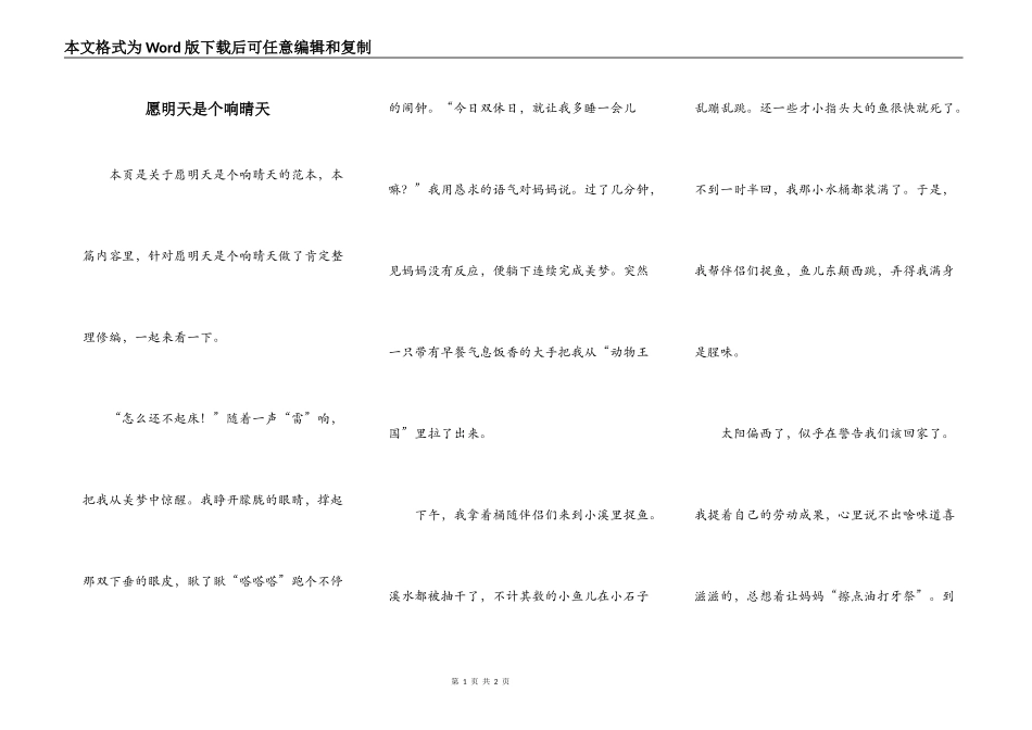 愿明天是个响晴天_第1页