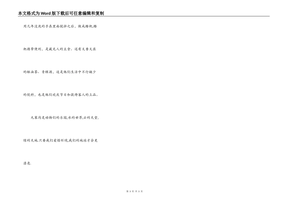 难忘的九寨沟之旅_第3页