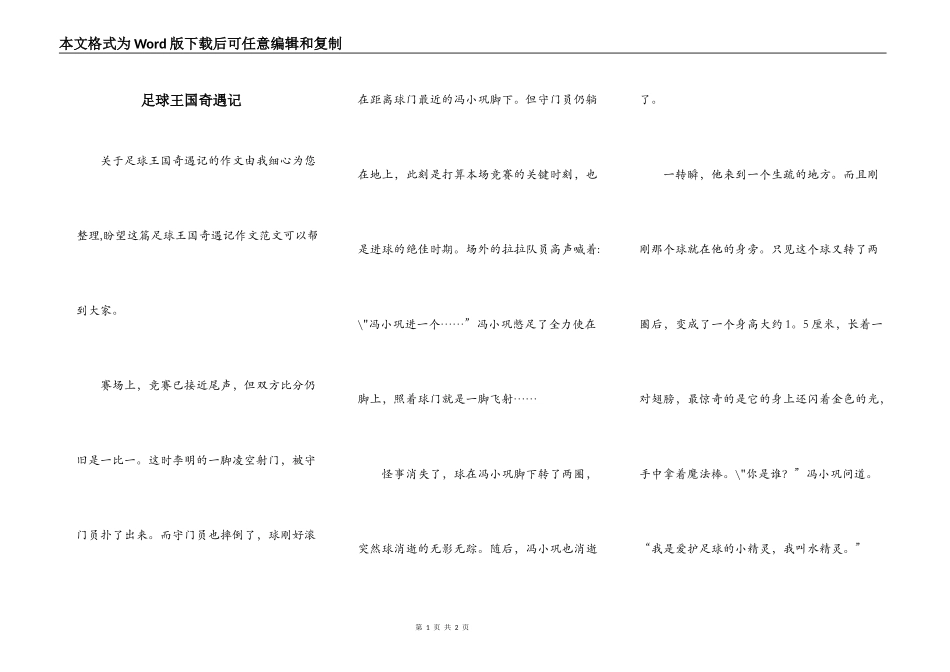 足球王国奇遇记_第1页