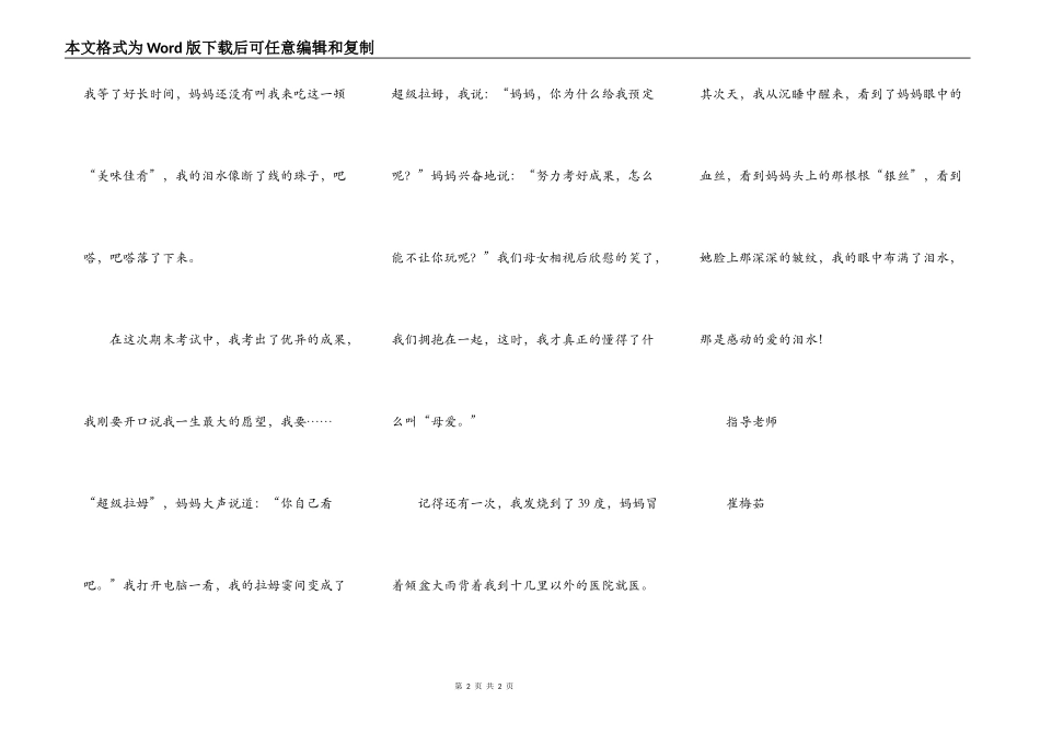 我终于懂得了母爱_第2页